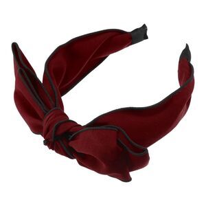 Double Layered Bow Knot Headband Hairband Red 2.6 Inch Wide